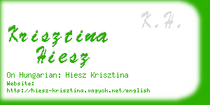 krisztina hiesz business card